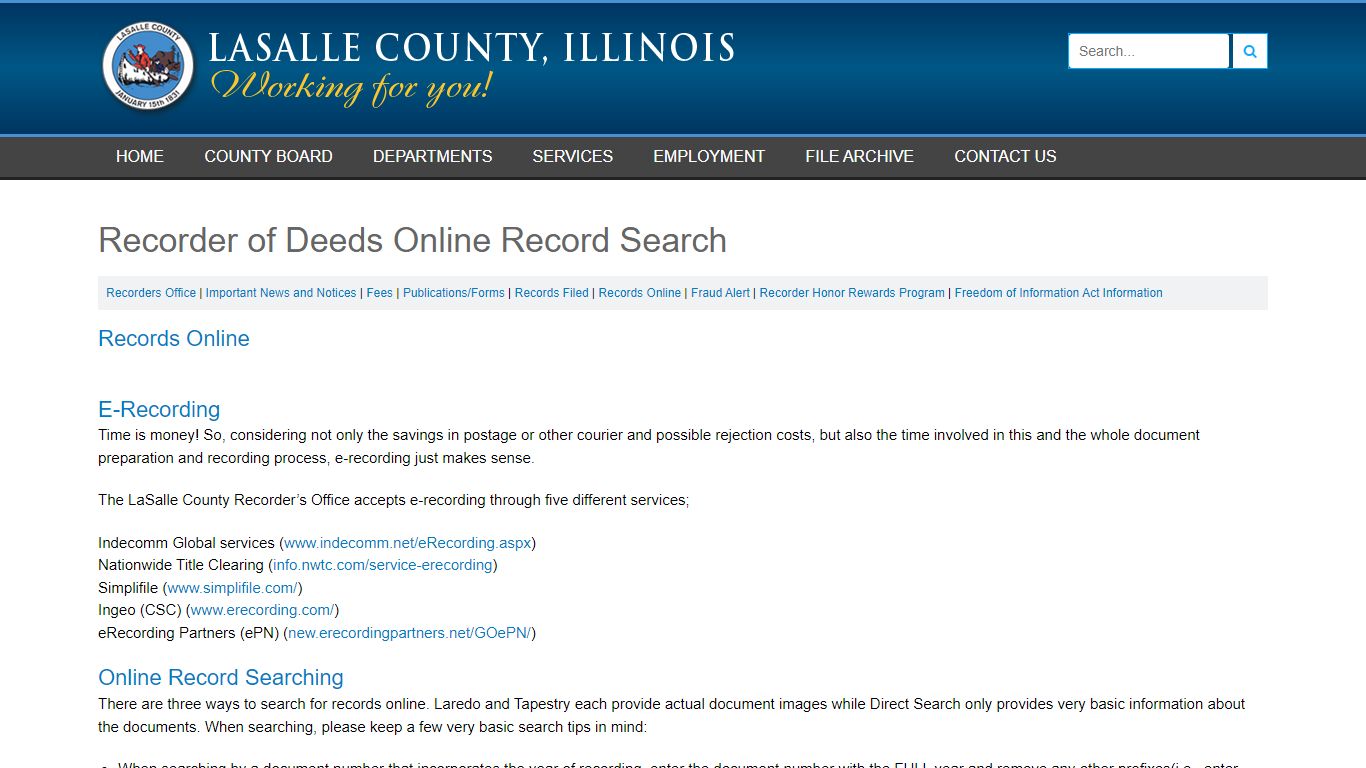 Recorder of Deeds Online Record Search - lasalle county